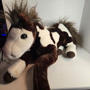 Breyer Plush Pony Pinto Horse 20" Brown & White Laying Down Painted Stuffed